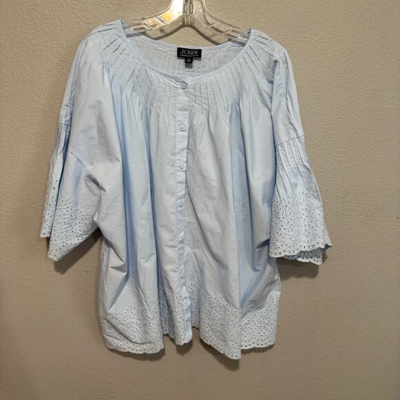 J.Crew Jolie Eyelet Cotton Poplin Top Size 3X NWT Style CA974 - Picture 2 of 9